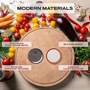 FORJARS - Wide Mouth Canning Lids, 100-Pack – Create Airtight Seals on Mason Jars to Preserve Food for Meal Prep & Emergency Food Storage – 3.4 In. Metal Lids with Silicone Seals – Canning Supplies