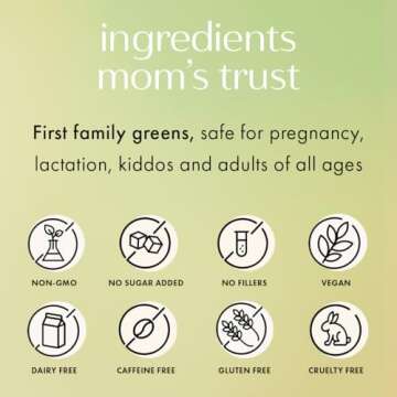 Boobie Mother of All Greens | Your New Family Ritual, Daily Super Greens Powder with 40+ Essential Nutrients for Moms & Families | Vegan, Gluten Free, & Sugar Free | Light Berry Flavor, 30 svgs