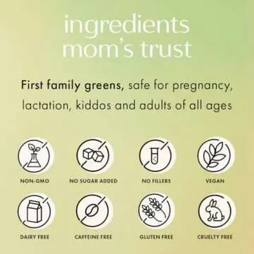Boobie Mother of All Greens | Your New Family Ritual, Daily Super Greens Powder with 40+ Essential Nutrients for Moms & Families | Vegan, Gluten Free, & Sugar Free | Light Berry Flavor, 30 svgs