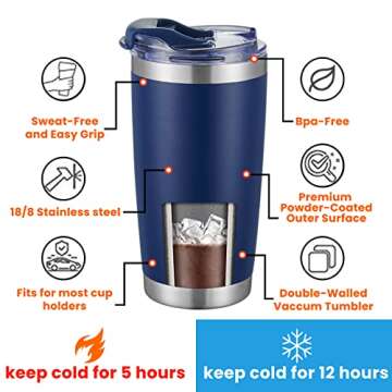 CIVAGO Insulated Tumbler with Lid and Straw, 20 oz Stainless Steel Vacuum Coffee Tumbler, Double Wall Coffee Cup, Thermal Travel Coffee Mug for Hot and Cold Drinks, Neon Pink