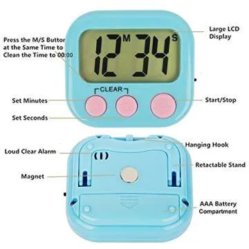 Pack of 6 Digital Kitchen Timers for Kids Teachers
