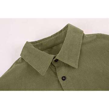 Men's Corduroy Long Sleeve Shirt - Casual Fall Style