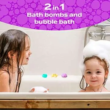 Squishy Bath Bombs for Girls & Boys with Surprise Toys Inside (6 Pack) - Large Bubble Bomb & Hidden Figures, Gentle and Safe, USA Made, Birthday Gifts for Kids by Two Sisters