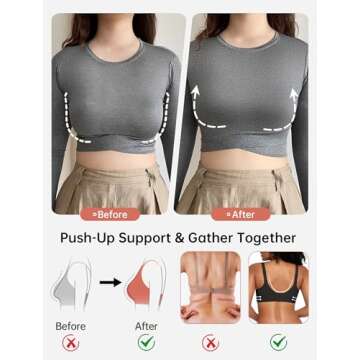 OEAK Womens Wireless Seamless Bras Full Coverage Supportive Lounge Bra Push Up Plus Size Everyday Bra Comfortable Tshirt Bras Black XL-Plus