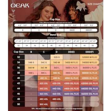 OEAK Womens Wireless Seamless Bras Full Coverage Supportive Lounge Bra Push Up Plus Size Everyday Bra Comfortable Tshirt Bras Black XL-Plus