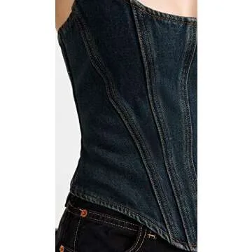 Lioness Women's Capri Corset Top, Dark Denim, Blue, XS