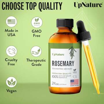 UpNature Rosemary Essential Oil - 100% Pure Rosemary Oil for Hair Growth - 2oz