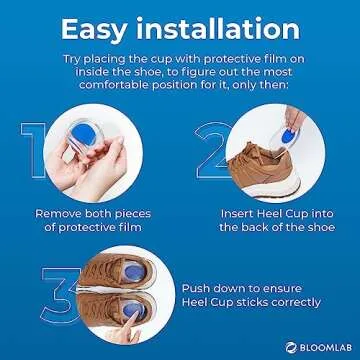 Gel Heel Pads, 2 Pack, FSA HSA Eligible, for Achilles Tendonitis, Shoe Wedge Inserts for Plantar Fasciitis, Bone Spur, Foot Pain Relief Support, Comfort Cushion Insoles for Women/Men