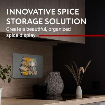 IMPRESA 15 Pack Hexagonal Magnetic Spice Jars, Includes 60 Labels, Glass Spice Storage Containers with Stainless Steel Magnet Lids for Fridge and Backsplash Organization, Honeycomb Design