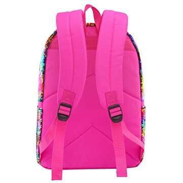 Flip Sequin Backpack for Girls Kids Kindergarten Elementary Middle School Bookbag Cute Spark Book Bags Teen Travel Outdoor Daypack Back Pack(Rainbow)