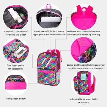 Sparkly Flip Sequin Backpack for Girls Kids - Stylish & Fun
