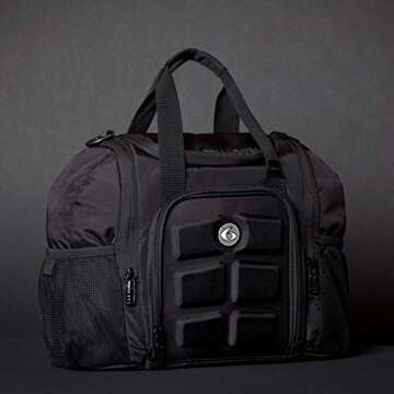 6 Pack Bags Innovator Mini Meal Prep Lunch Bag with 4 BPA-Free, Reusable, Microwavable, Freezer Safe, Portion-Controlled Containers, Pill Organizer, Lunch Box with Storage Pockets - (Stealth)