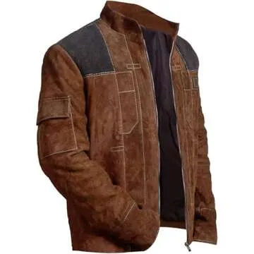 Mens Brown Suede Leather Jacket for Cosplay & Casual Style