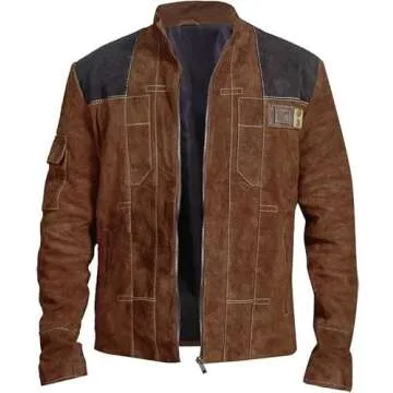 Mens Brown Suede Leather Jacket for Cosplay & Casual Style