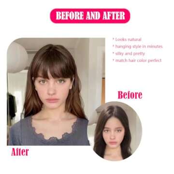 Clip in Bangs Fringe Real Human Hair Bang Clip in Hair Extensions Clip on Bangs with Temples