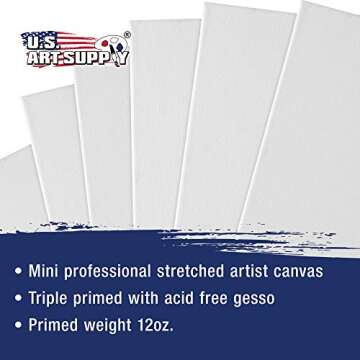 Mini Primed Stretched Canvases - Perfect for Crafts & Art