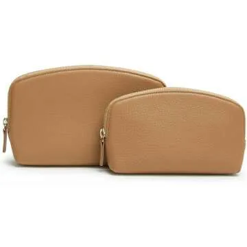Leatherology Camel Makeup Pouch Set for Women