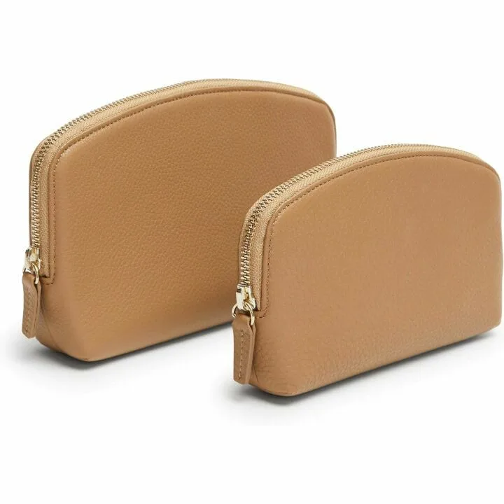 Leatherology Camel Makeup Pouch Set for Women