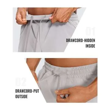 CRZ YOGA Men's Linerless Workout Shorts - 5'' Lightweight Quick Dry for Running Sports Athletic Gym with Pockets Gull Gray Large