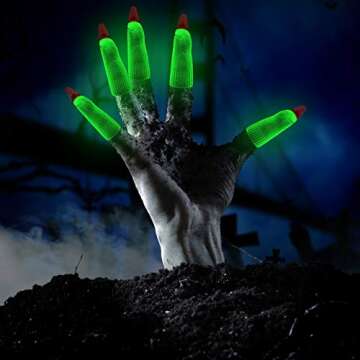 50 Pieces Halloween Witch Fingers Glow in The Dark Fake Finger for Costume Cosplay Party Supplies Halloween Costumes Fake Fingers for Finger Reading Pointer