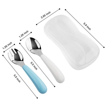 Kirecoo 2 Set Toddler Utensils Safe Stainless Steel Set