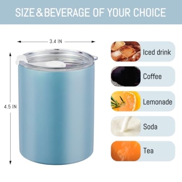 Puraville 12 oz Insulated Tumbler Stainless Steel Leak Proof