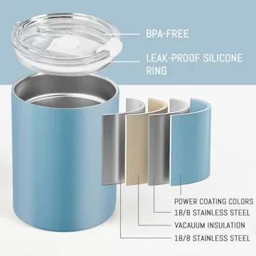 Puraville 12 oz Insulated Tumbler Stainless Steel Leak Proof