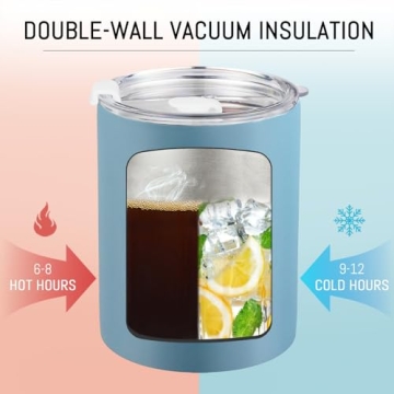 Puraville 12 oz Insulated Tumbler Stainless Steel Leak Proof