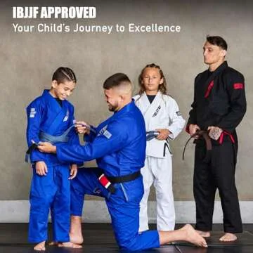 Elite Sports Kids BJJ GI, Youth IBJJF Children’s Brazilian Jiujitsu Gi kimono W/Preshrunk Fabric & Free Belt (Blue, 00)