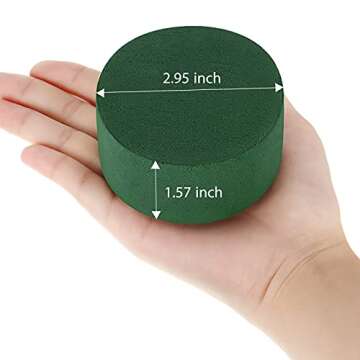 Maitys 12 Pieces Round Floral Foam Wet Green Flower Foam DIY Flower Arrangement Kit for Aisle Weddin...
