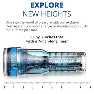 Adam and Eve Adam's Trainer by Fleshlight, Intensity Chambers to Enhance Stimulation, Male Masturbator Sex Toy, Electric Pocket Pussy Autoblow, Valentine's Day Gift for Him, 8.5 Inch, Clear