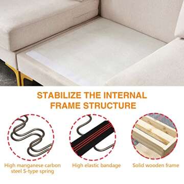 Tomkate 93" Convertible Sectional Sofa Couch for Living Room