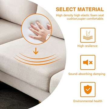 Tomkate 93" Convertible Sectional Sofa Couch for Living Room