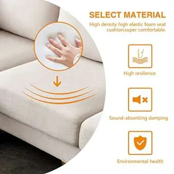 Tomkate 93" Convertible Sectional Sofa Couch for Living Room