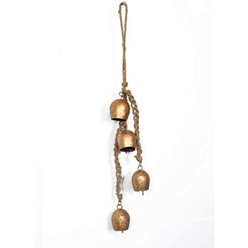 Handmade Brass Iron Wrought Bell Chime Set Rustic Decor