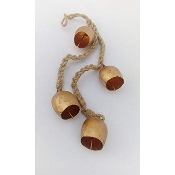 Handmade Brass Iron Wrought Bell Chime Set Rustic Decor