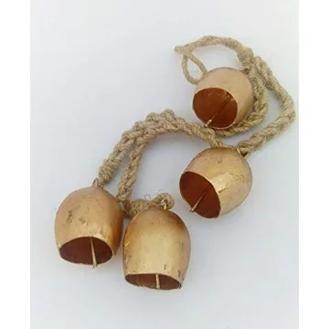 Handmade Brass Iron Wrought Bell Chime Set Rustic Decor