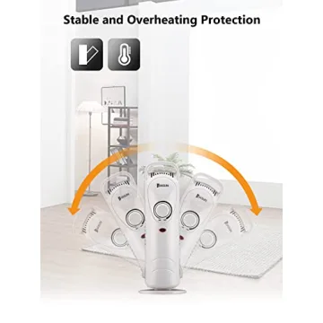 JASUN Oil Filled Radiator Heater with Adjustable Thermostat, Mini Portable Space Heater 700W for Indoor Use, Overheat Safety, Quiet Work, White