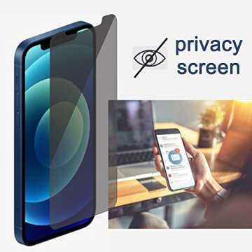 Ailun Privacy Screen Protector for iPhone 12 Pro Max 2020 [6.7 Inch] 2Pack Anti Spy Private Case Fri...