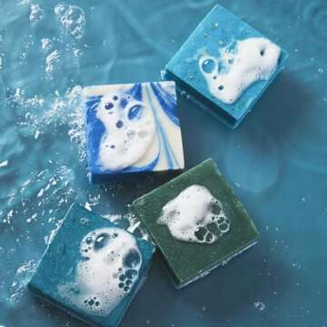 Every Man Jack Cold Plunge Mens Bar Soap Set - Deeply Cleans, Hydrates with Naturally Derived Ingredients - Iconic Cold Water Scents - Pacific Dive, Glacier Bay, Tahoe Blue, Yosemite Falls, 4 Bar Set