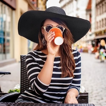 DRESHOW Foldable Beach Hat for Summer Sun Protection