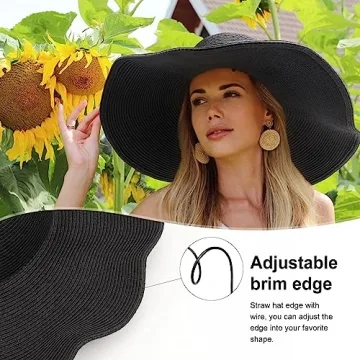 DRESHOW Foldable Beach Hat for Summer Sun Protection