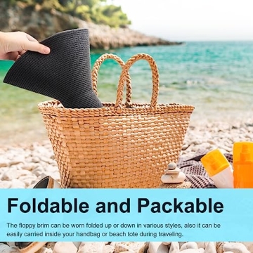 DRESHOW Foldable Beach Hat for Summer Sun Protection