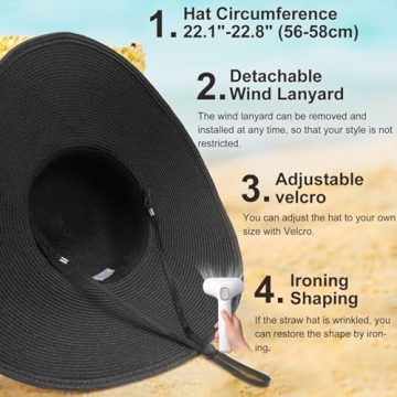 DRESHOW Foldable Beach Hat for Summer Sun Protection