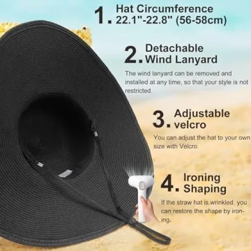 DRESHOW Foldable Beach Hat for Summer Sun Protection