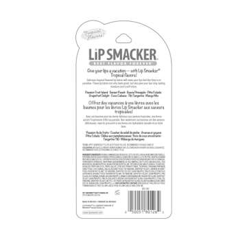 Lip Smacker Flavored Lip Balm Tropic Fever 8 Count (Pack of 1), Passion Fruit, Peach, Breezey-Teazey, Pina Colada, Grapefruit, Coca Cabana, Tangerine, Mango, Clear