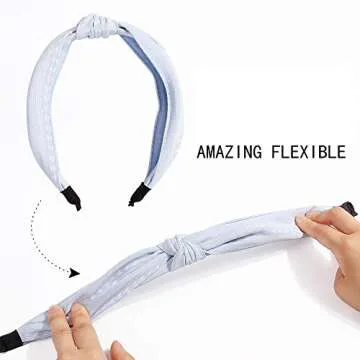 Ivyu Hairband, 6 Pcs Headbands for Women - Light Color, Fashion Cotton-flax Fabric, Knotted Wide Ban...