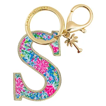 Charming Lilly Pulitzer 'S' Initial Keychain | Vibrant Bag Charm for Women