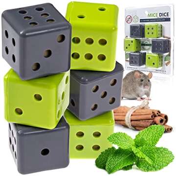 Peppermint Oil for Mice - Mice Dice Mouse Solution for Home and Outdoor - 6 Pack
