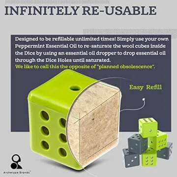 Peppermint Oil for Mice - Mice Dice Mouse Solution for Home and Outdoor - 6 Pack